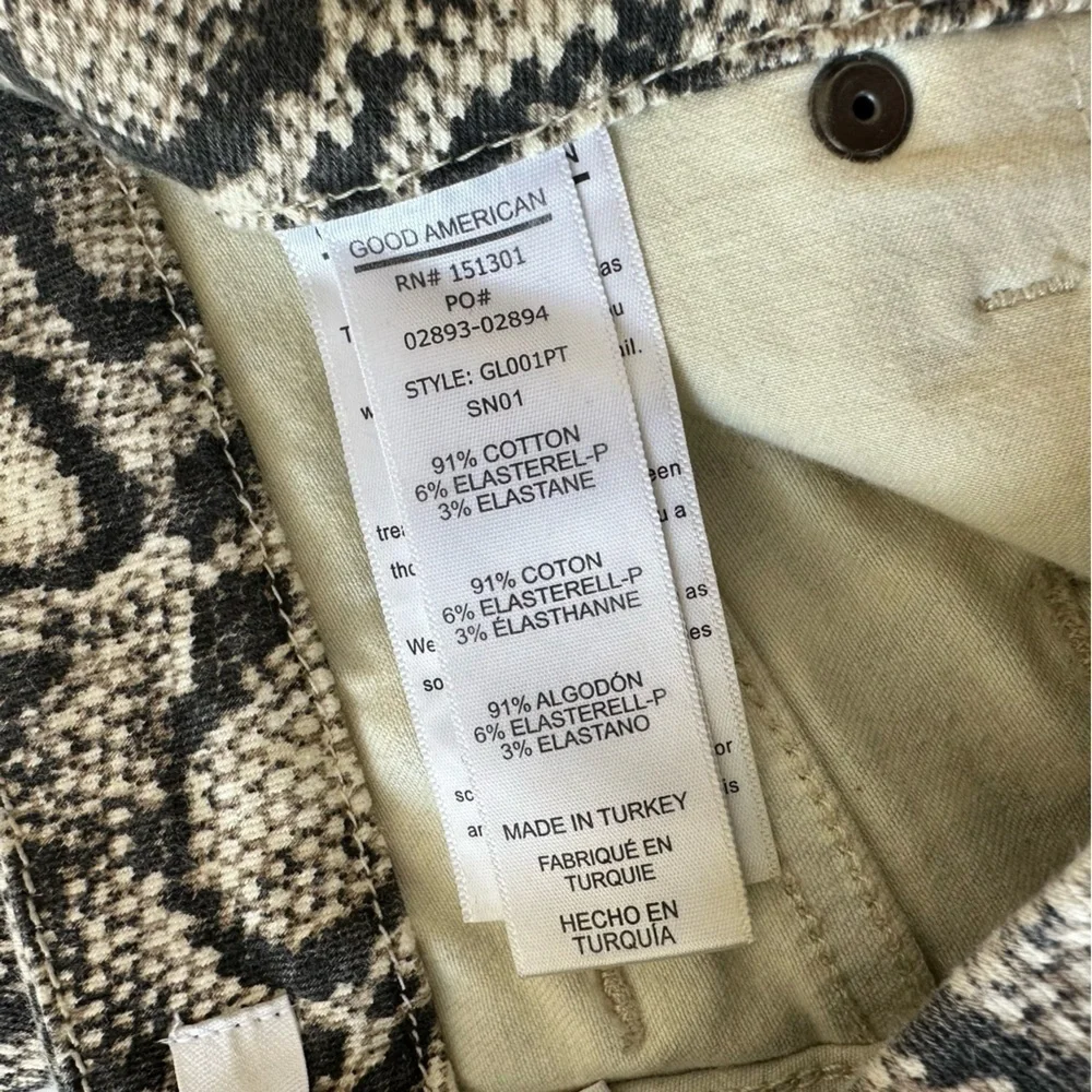 Good American Women’s 26 2 Good Legs High Rise Snake Reptile Print Skinny Jeans - Picture 5 of 7